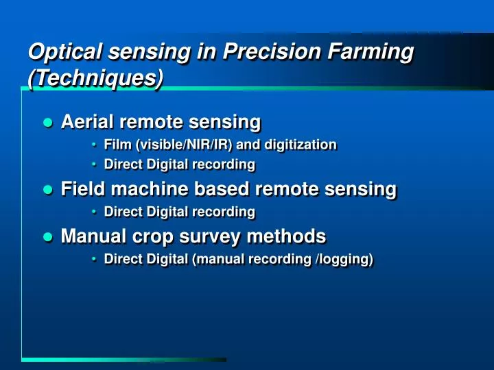 optical sensing in precision farming techniques