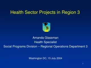 Health Sector Projects in Region 3