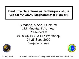 Real time Data Transfer Techniques of the Global MAGDAS Magnetometer Network