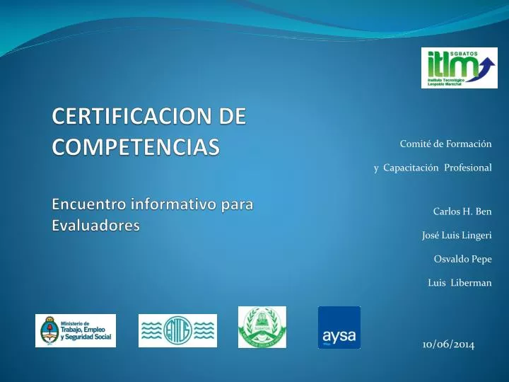certificacion de competencias encuentro informativo para evaluadores