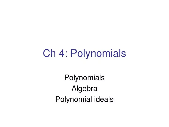 ch 4 polynomials