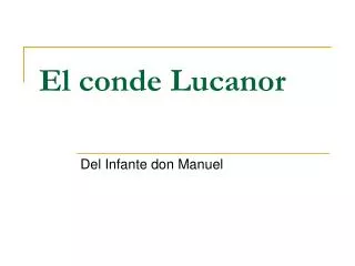 el conde lucanor