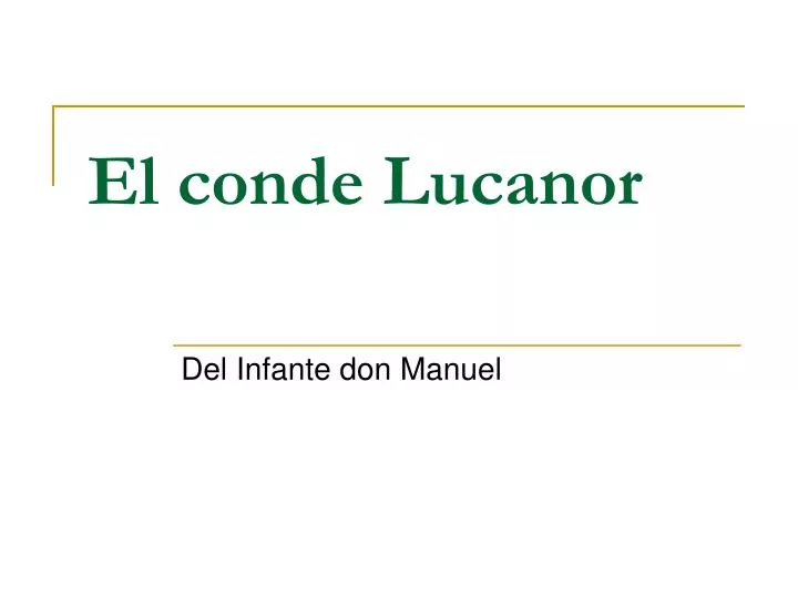 el conde lucanor