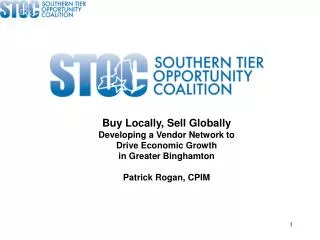 Buy Locally, Sell Globally Developing a Vendor Network to Drive Economic Growth