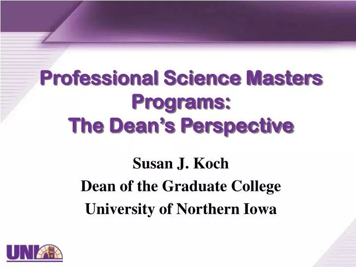 professional science masters programs the dean s perspective