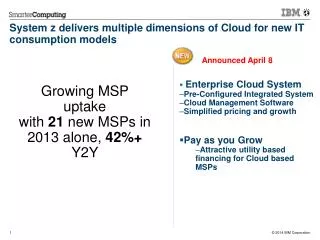 System z delivers multiple dimensions of Cloud for new IT consumption models