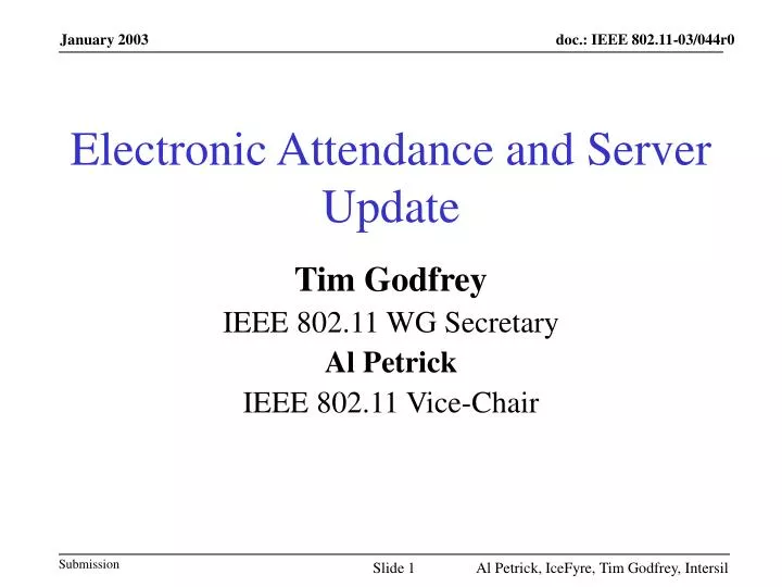 electronic attendance and server update