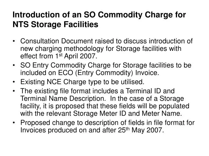 introduction of an so commodity charge for nts storage facilities