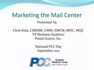 Marketing the Mail Center