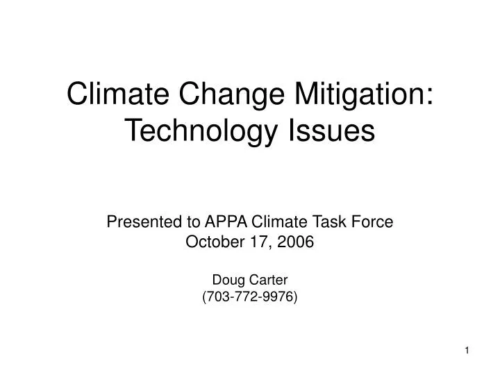 climate change mitigation technology issues