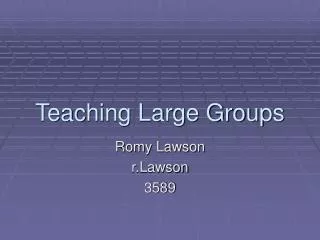 Teaching Large Groups