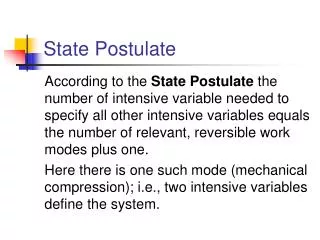 State Postulate
