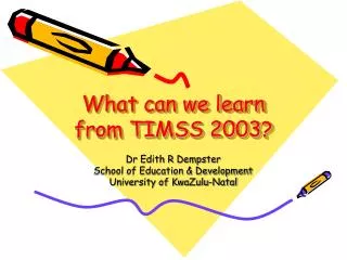 What can we learn from TIMSS 2003?