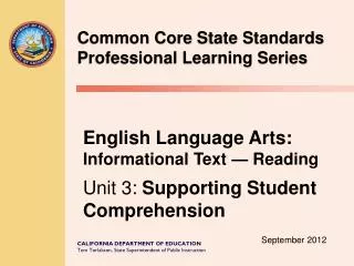 Common Core State Standards Professional Learning Series