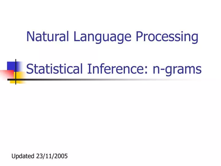 natural language processing statistical inference n grams