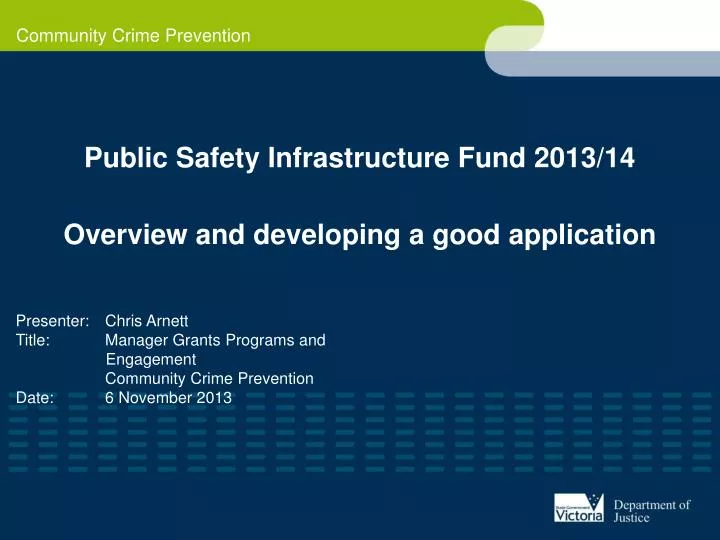 public safety infrastructure fund 2013 14