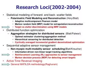 Research Loci(2002-2004)