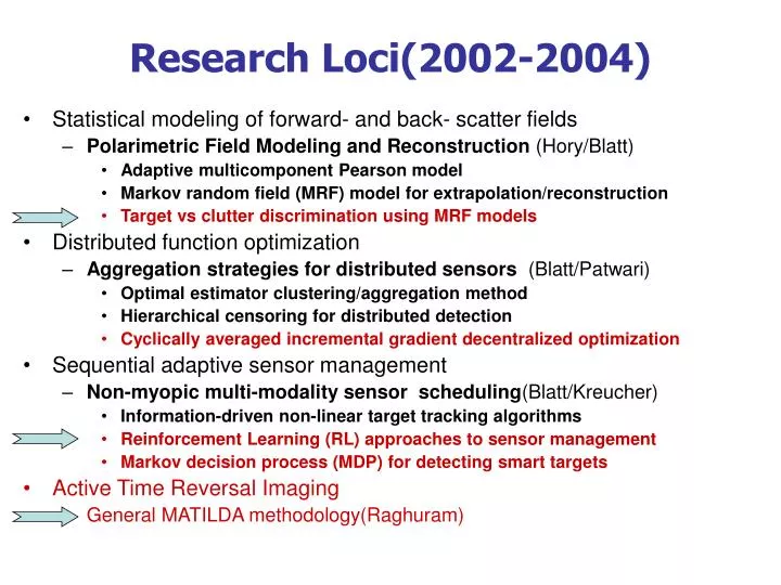 research loci 2002 2004