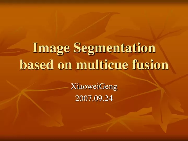 image segmentation based on multicue fusion