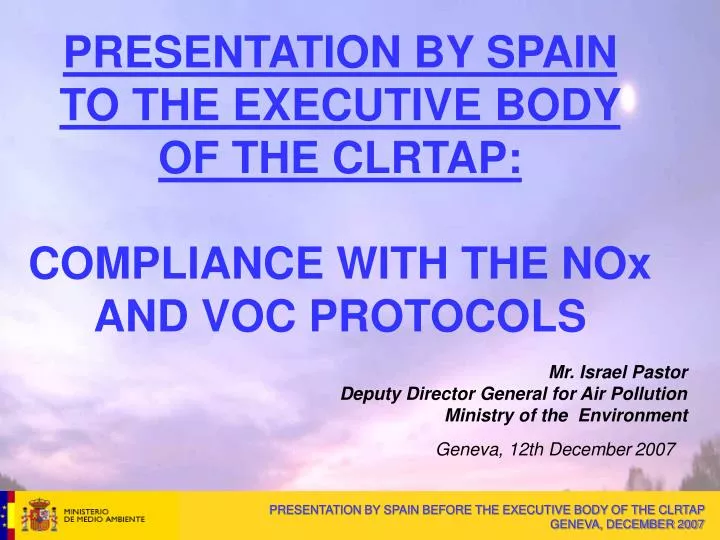 presentation by spain to the executive body of the clrtap compliance with the nox and voc protocols