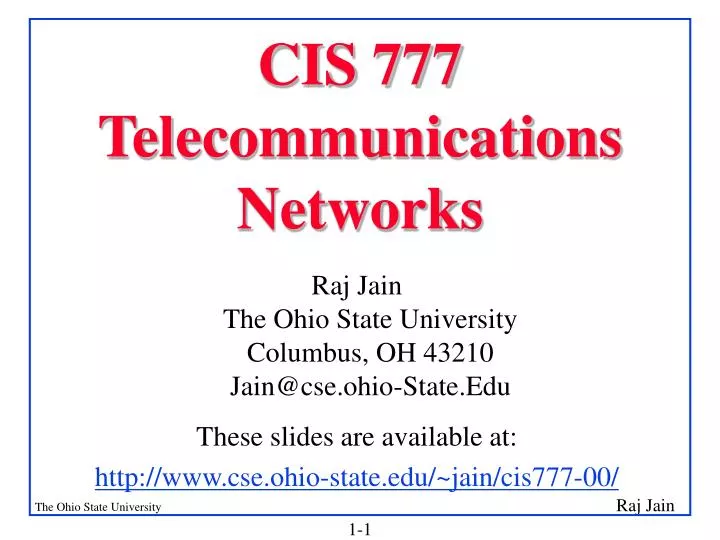 cis 777 telecommunications networks
