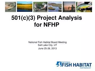 501(c)(3) Project Analysis for NFHP
