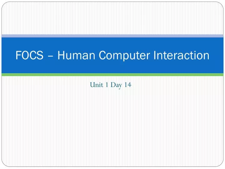 focs human computer interaction