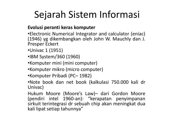 sejarah sistem informasi