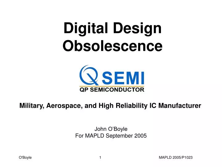 digital design obsolescence