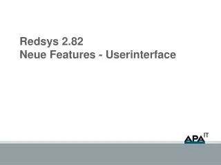 redsys 2 82 neue features userinterface