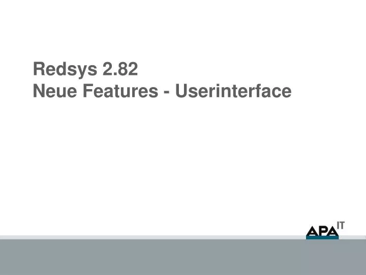 redsys 2 82 neue features userinterface