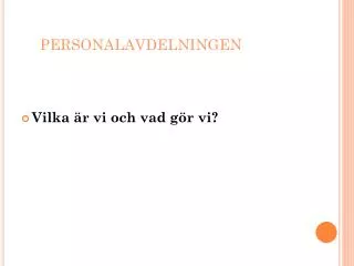personalavdelningen