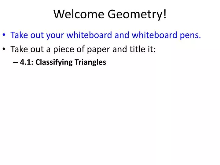 welcome geometry