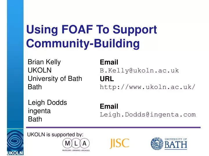 using foaf to support community building