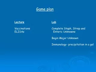 Game plan