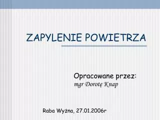 zapylenie powietrza