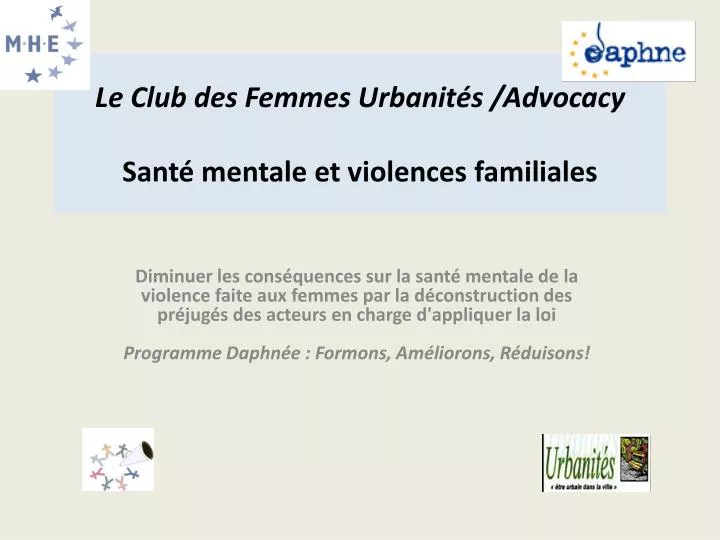 le club des femmes urbanit s advocacy sant mentale et violences familiales