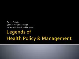 david chinitz school of public health hebrew university hadassah