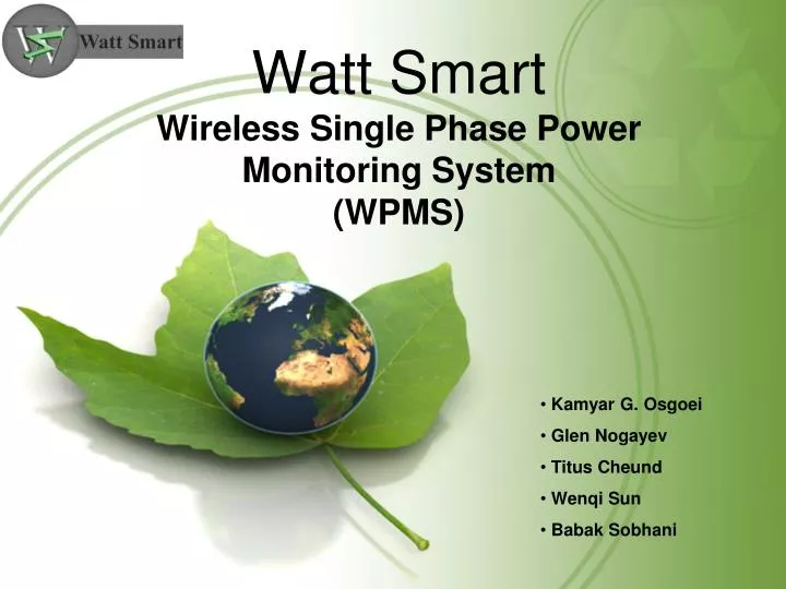 watt smart wireless single phase power monitoring system wpms