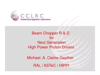 Beam Chopper R &amp; D for Next Generation High Power Proton Drivers