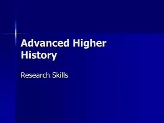 Advanced Higher History