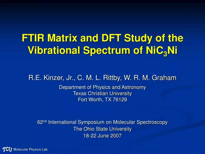 ftir matrix and dft study of the vibrational spectrum of nic 3 ni