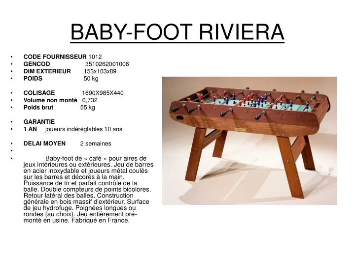 baby foot riviera