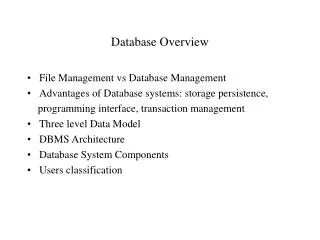 Database Overview
