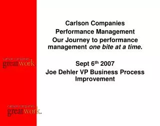 Carlson Companies Performance Management