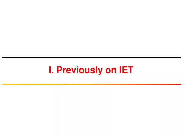 i previously on iet