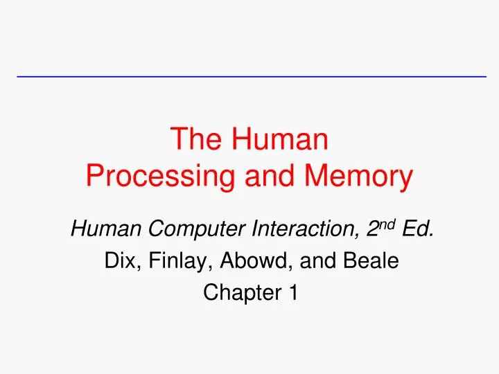 the human processing and memory