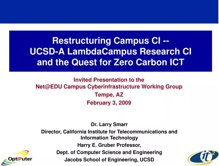 restructuring campus ci ucsd a lambdacampus research ci and the quest for zero carbon ict
