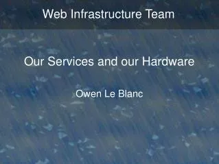 Web Infrastructure Team