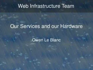 web infrastructure team